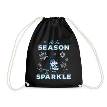 Peanuts Winter-Design 'Tis The Season To Sparkle - Turnbeutel - Schwarz - Vorne