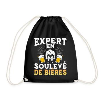 Expert En Soulevé De Bières Humour - Sac de sport léger - noir - Devant