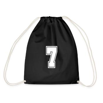 7 Rückennummer Collegestyle Football Fußball - Turnbeutel - Schwarz - Hinten