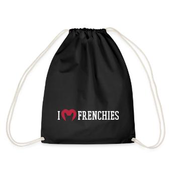 I love Frenchies - Drawstring Bag - black - Back