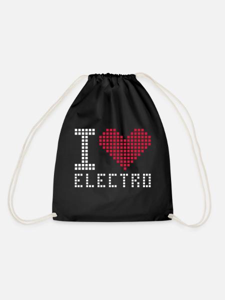 I heart love electro - Turnbeutel - Schwarz