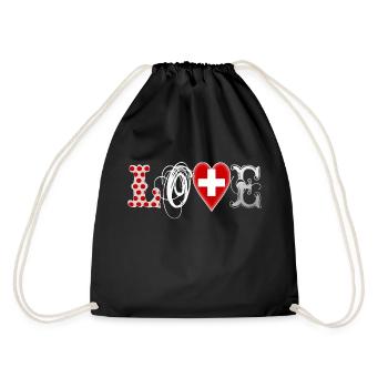 Love Suisse White - Turnbeutel - Schwarz - Hinten