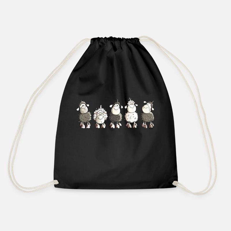 Funny Sheep - Schaf - Schafe - Turnbeutel - Schwarz