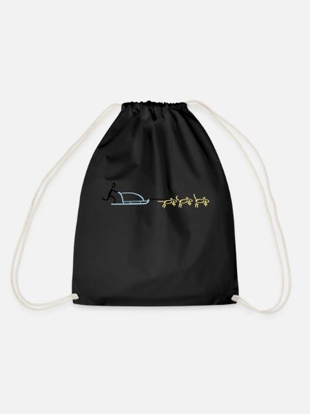 Dog Sled Dog Sports - Drawstring Bag - black