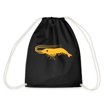 single shrimp prawn with antennae - Drawstring Bag - black - Back