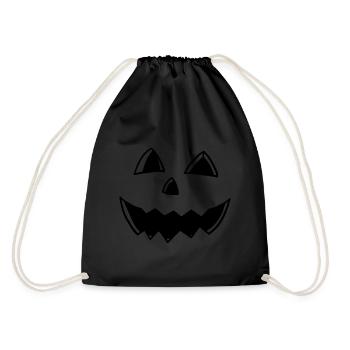 Halloween Kürbis Jack O Laterne Gesicht Lustig - Turnbeutel - Schwarz - Hinten