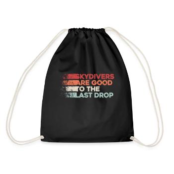 Funny Skydiver Quote: Perfect Gift! - Drawstring Bag - black - Back