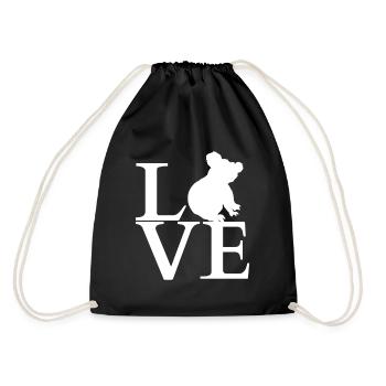 Love Koala Bear - Drawstring Bag - black - Back