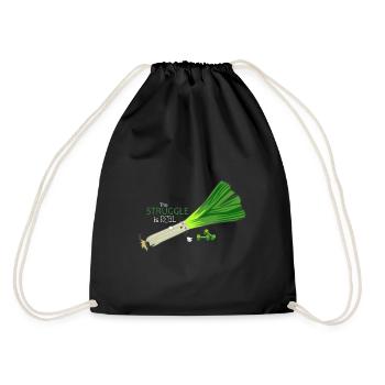 Low fitness leek - Drawstring Bag - black - Back