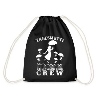 Tagesmutti unterwegs - Turnbeutel - Schwarz - Hinten