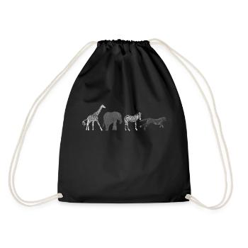 Afrique animaux blanc gris - Sac de sport léger - noir - Dos