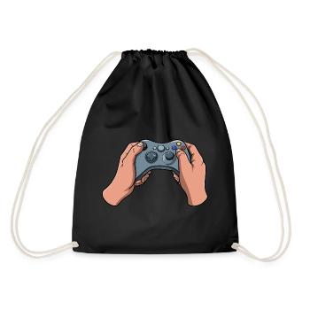 Gamer Controller - Drawstring Bag - black - Back