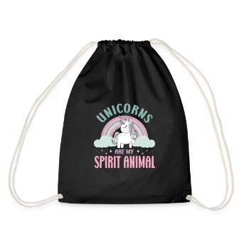 Vintage Rainbow Unicorn & I - Close Buddies Spirit - Drawstring Bag - black - Back