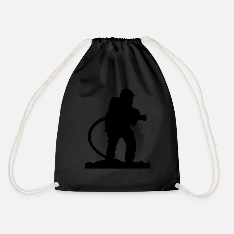 F1 yellow helmet visor 18 - Drawstring Bag - black