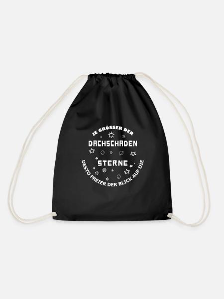 roof damage stars - Drawstring Bag - black