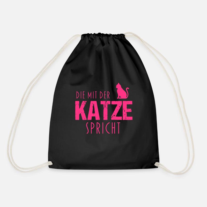 Die mit der Katze spricht - Turnbeutel - Schwarz