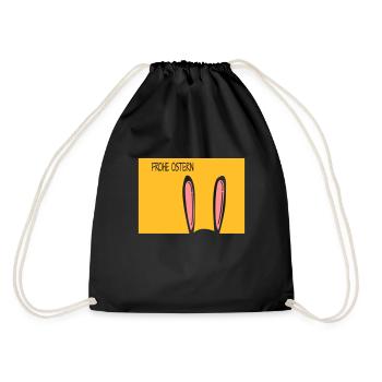 Frohe Ostern - Turnbeutel - Schwarz - Hinten