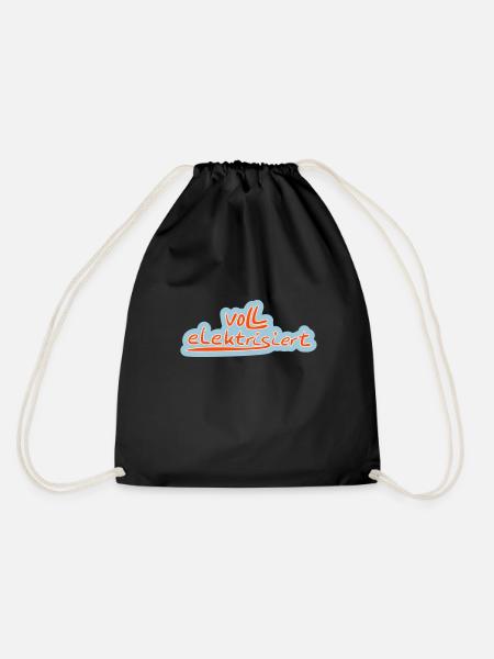 fully electrified with color selection - Drawstring Bag - black