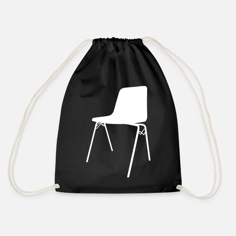 chair - Drawstring Bag - black