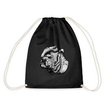 English Bulldog - Turnbeutel - Schwarz - Hinten