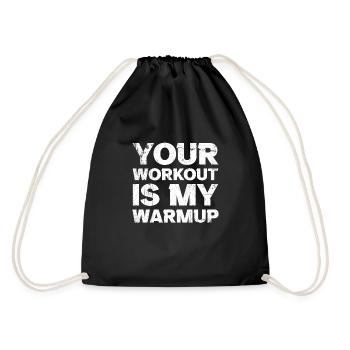 Gym Fitness Workout Warmup Fitnessstudio - Turnbeutel - Schwarz - Hinten