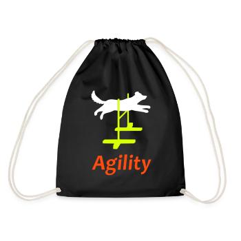 Agility Hürde Vektor - Turnbeutel - Schwarz - Hinten