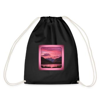 Mountains - Drawstring Bag - black - Back
