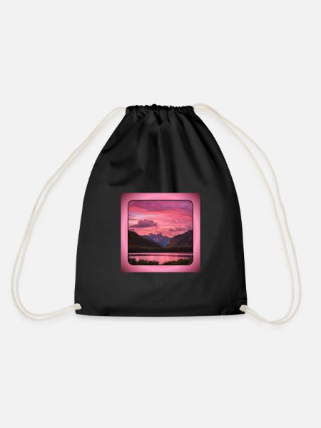 Mountains - Drawstring Bag - black
