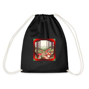 Champignons dans la forêt - Sac de sport léger - noir - Dos