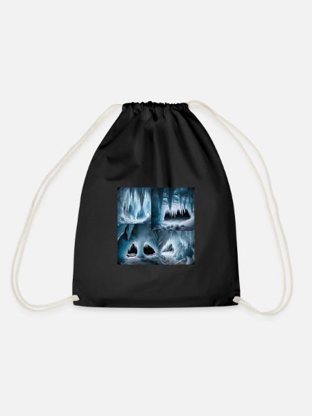 cave - Drawstring Bag - black