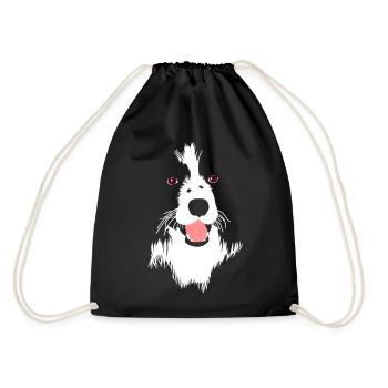 Gerichteter Hund - Turnbeutel - Schwarz - Hinten