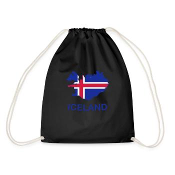 iceland - Drawstring Bag - black - Back
