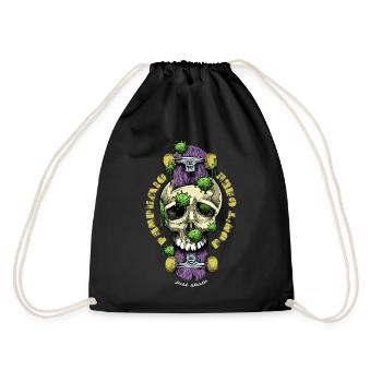 Covid Pandemic Skateboarding - Drawstring Bag - black - Back