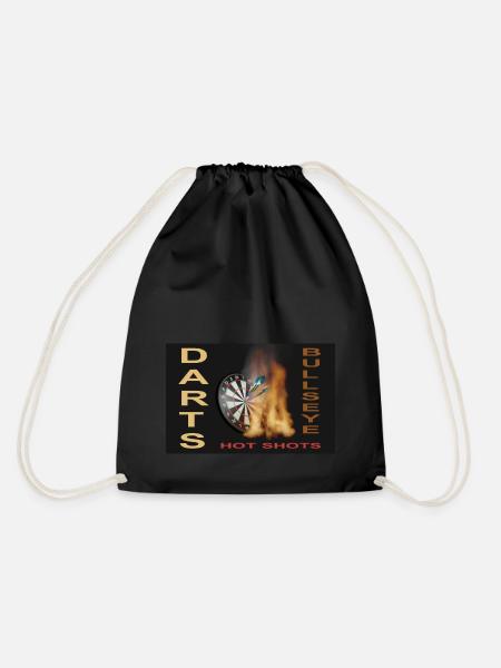 Darts, Dart, Darten, Pfeile, Dartscheibe,dartboard - Turnbeutel - Schwarz
