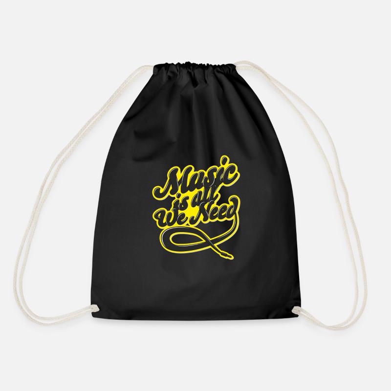 Music Is All We Need - Drawstring Bag - black