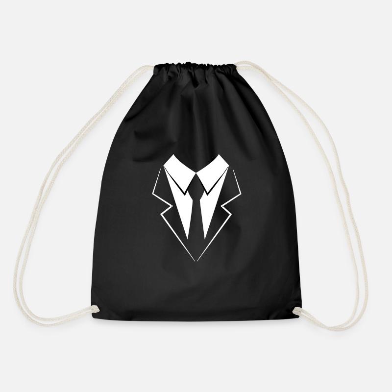 Bond James Tie Suit Blazer Jacket Shirt T-Shirt - Drawstring Bag - black