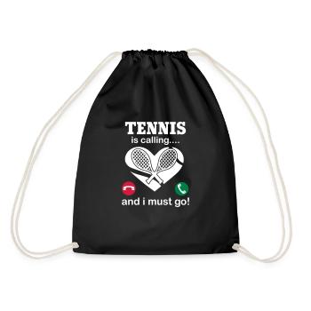 Tennis Is Calling And I Must Go - Drawstring Bag - black - Back