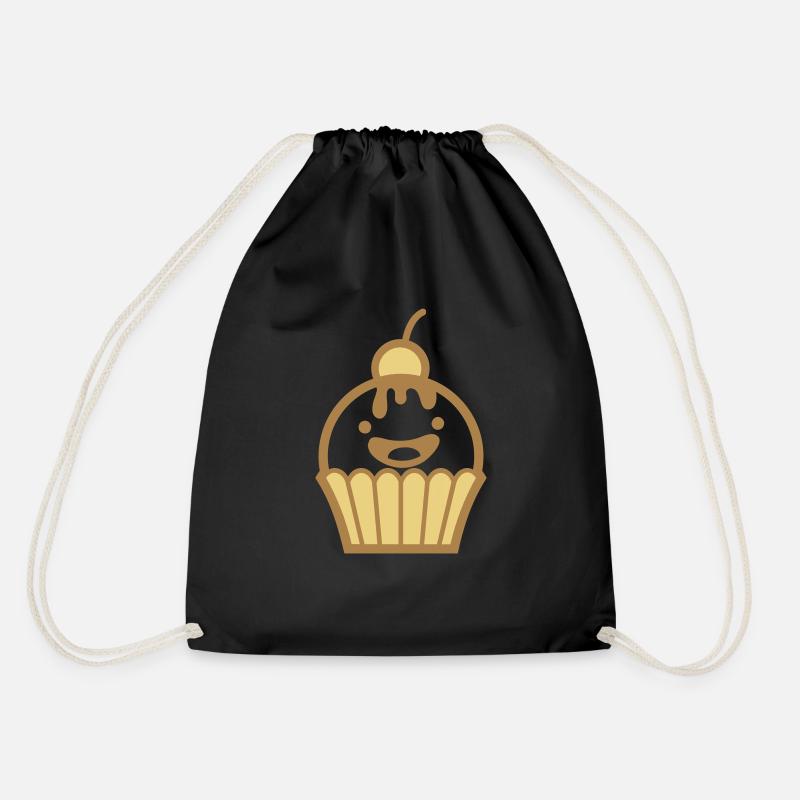 muffin - Drawstring Bag - black