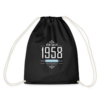 Vintage 1958 - Limited Edition (Vektor) - Turnbeutel - Schwarz - Hinten