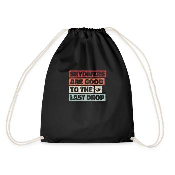 Funny Skydiver Quote: Perfect Gift! - Drawstring Bag - black - Back