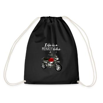 Life is a Monkey Bike - Drawstring Bag - black - Back