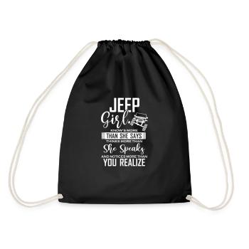 Jeep girl - Drawstring Bag - black - Back