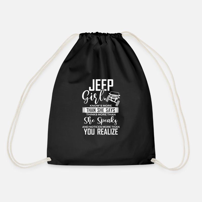 Jeep girl - Drawstring Bag - black