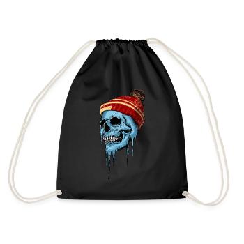 Frozen Skull - Drawstring Bag - black - Back
