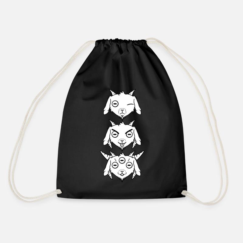Kawaii Satan Flips - Drawstring Bag - black