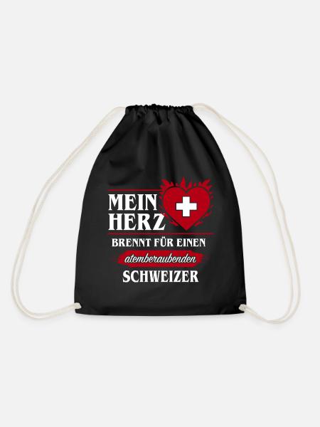 SCHWEIZER - MEIN HERZ BRENNT - Turnbeutel - Schwarz