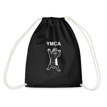 Hund YMCA, Geschenk für Hundefreunde - Turnbeutel - Schwarz - Hinten