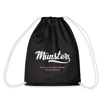 Funny City Münster T Shirt - Fait satirique - Sac de sport léger - noir - Dos