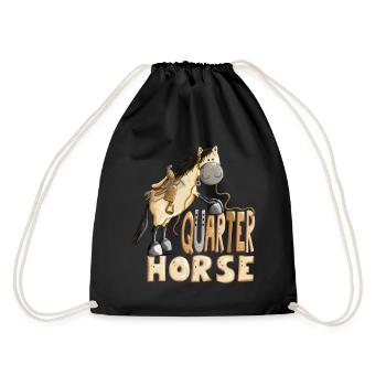 Buckskin Quarter Horse - Drawstring Bag - black - Back