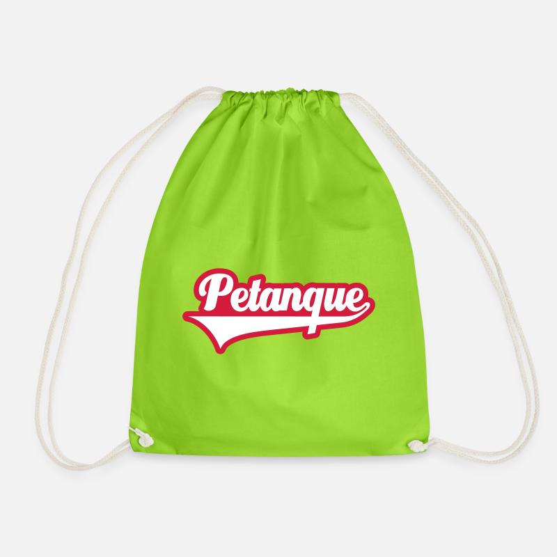 Boule Petanque Schriftzug Farbe frei wählbar - Turnbeutel - Neongrün